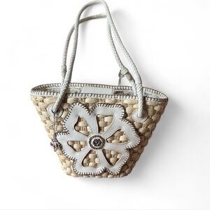 Brighton Tan and Cream Floral Tote